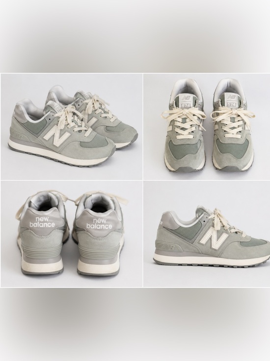 New Balance Shoes - New Balance sage green and cream 574 sneakers